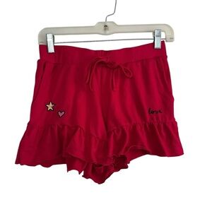 Betsey Johnson Women's Pink Shorts with Embroidered Details Size XS
